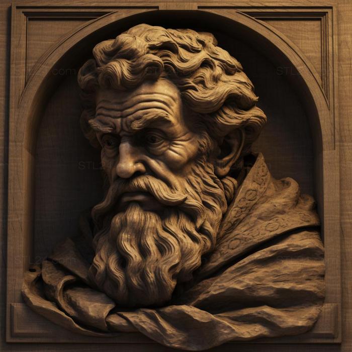 Знаменитости (Michelangelo 3, 3DFMS_8202) 3D модель для ЧПУ станка